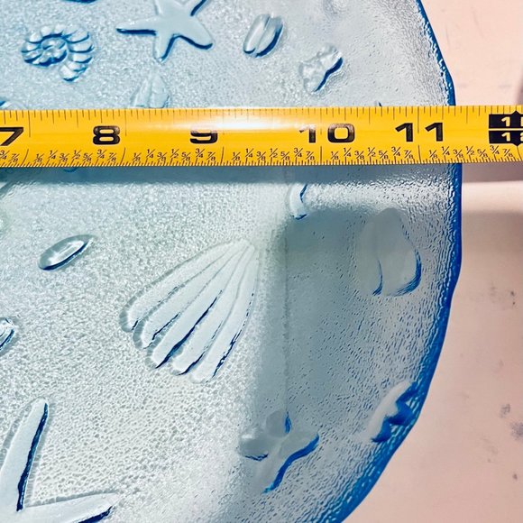 NEW… Set of Two [2] Glass Sea Shell Plates, by Beachcombers, 11.25” Approximate - Picture 16 of 16